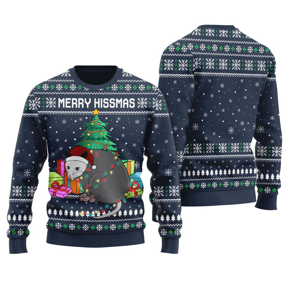 Possum Lovers Men's Ugly Christmas Sweater