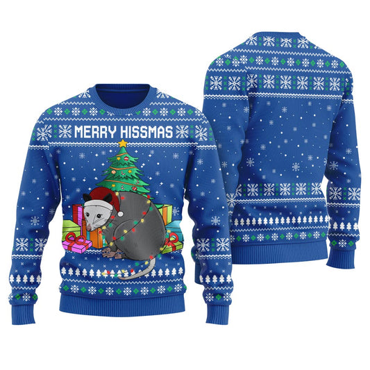 Merry Hissmas Possum Women's Ugly Christmas Sweater