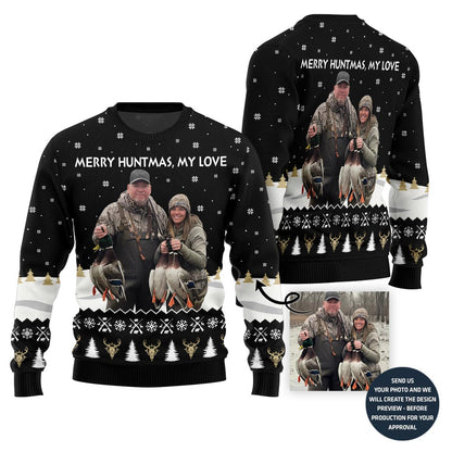 Merry Huntmas Custom Ugly Christmas Sweater For Couples