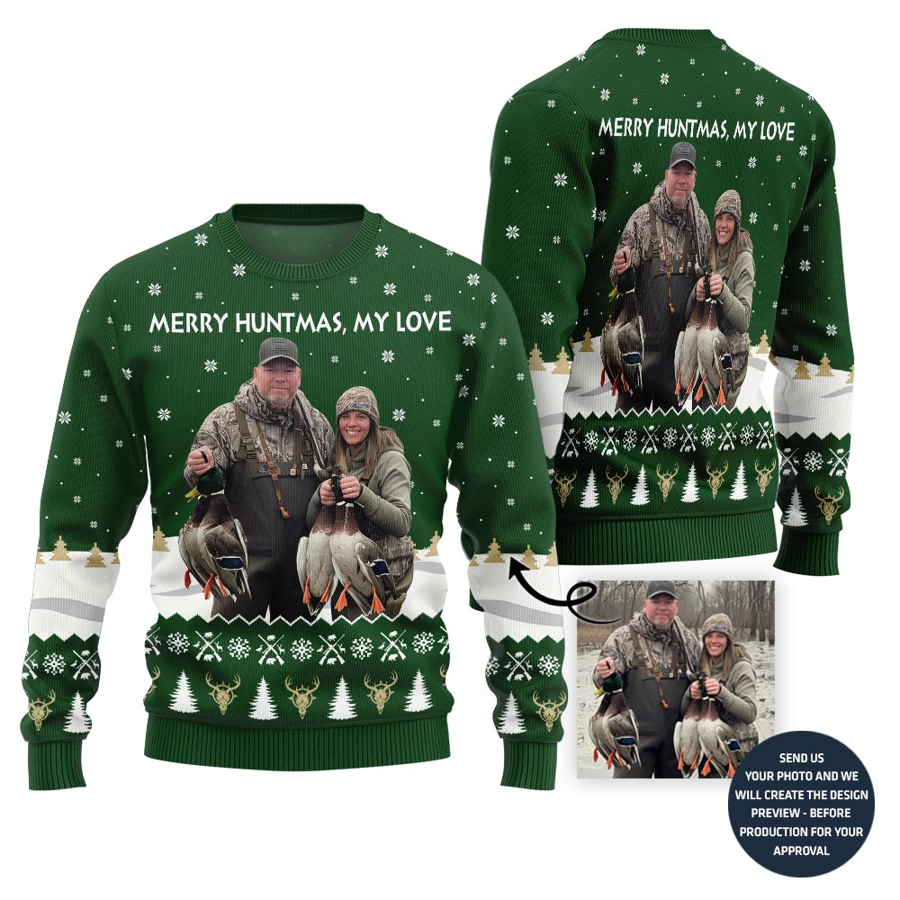 Merry Huntmas Custom Ugly Christmas Sweater For Couples