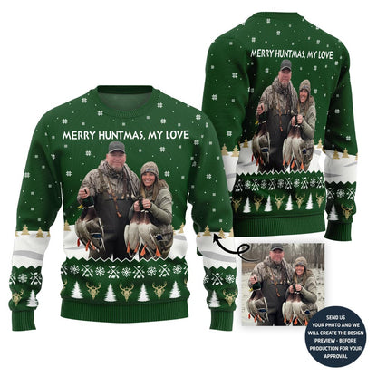 Merry Huntmas Custom Ugly Christmas Sweater For Couples