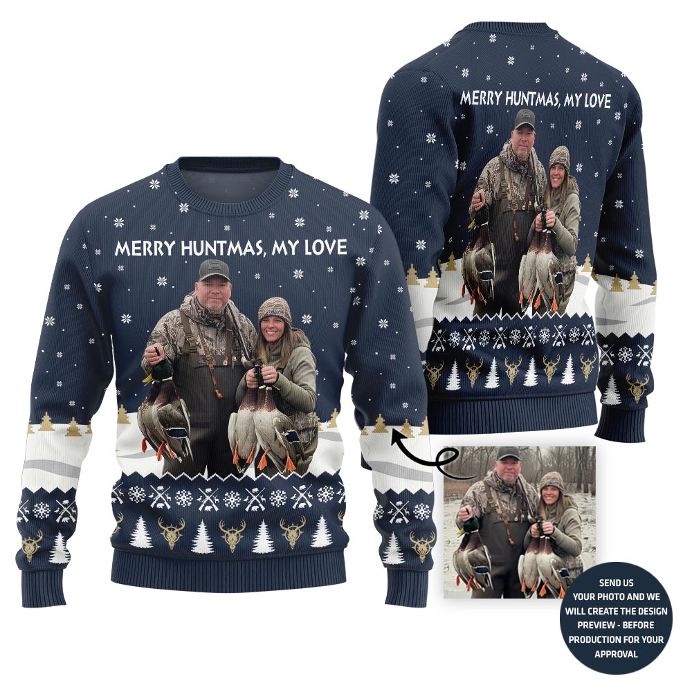 Merry Huntmas Custom Ugly Christmas Sweater For Couples