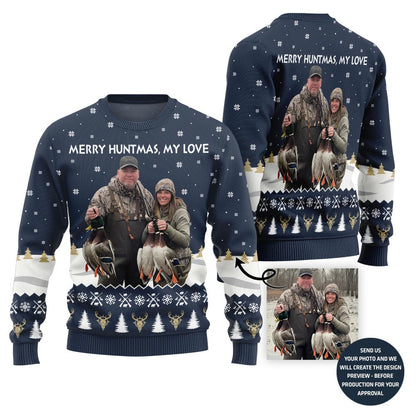 Merry Huntmas Custom Ugly Christmas Sweater For Couples