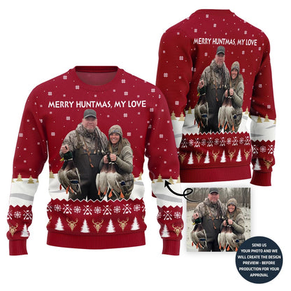 Merry Huntmas Custom Ugly Christmas Sweater For Couples