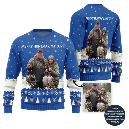 Merry Huntmas Custom Ugly Christmas Sweater For Couples