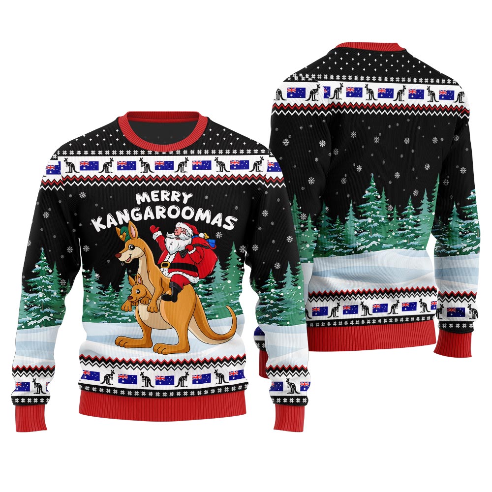 Merry Kangaroomas Funny Ugly Christmas Sweater