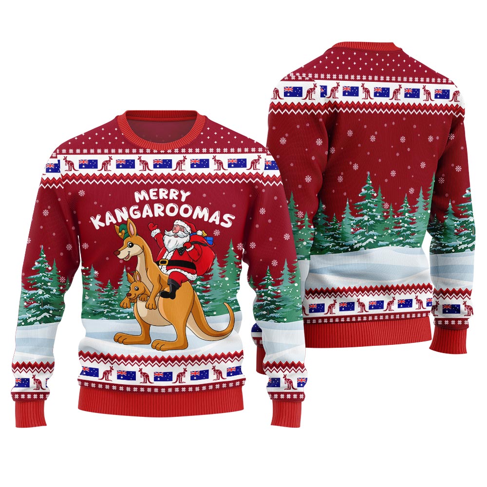 Merry Kangaroomas Funny Ugly Christmas Sweater