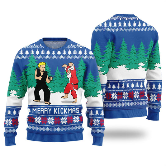 Merry Kickmas Karate Santa Ugly Xmas Sweater