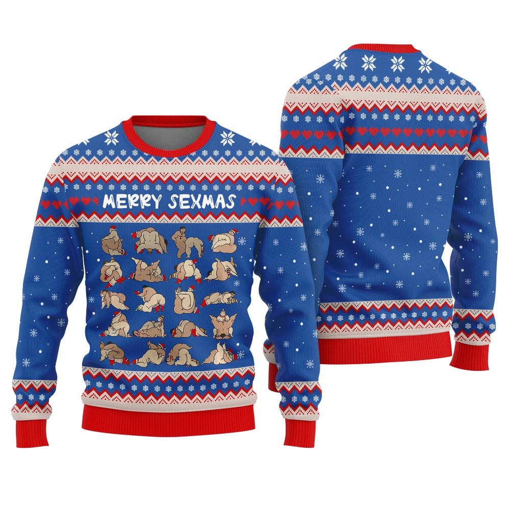 Merry Sexmas Naughty Ugly Christmas Sweater Adults