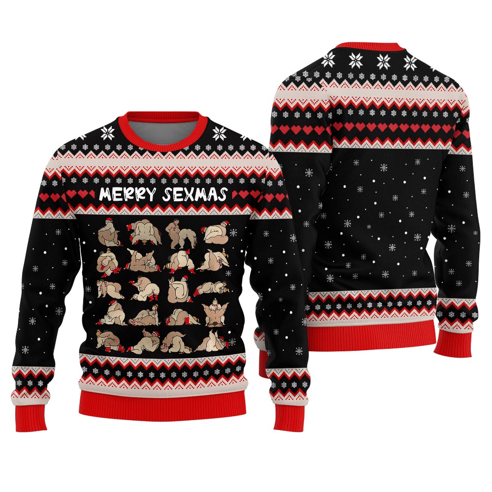 Merry Sexmas Naughty Ugly Christmas Sweater Adults