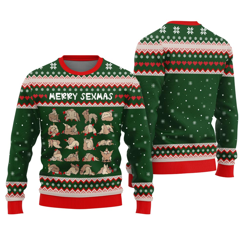 Merry Sexmas Naughty Ugly Christmas Sweater Adults