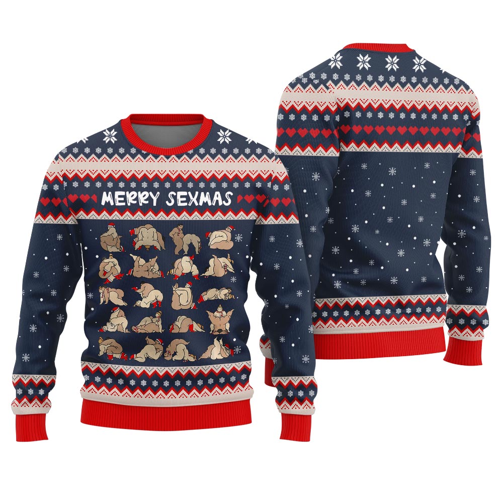 Merry Sexmas Naughty Ugly Christmas Sweater Adults