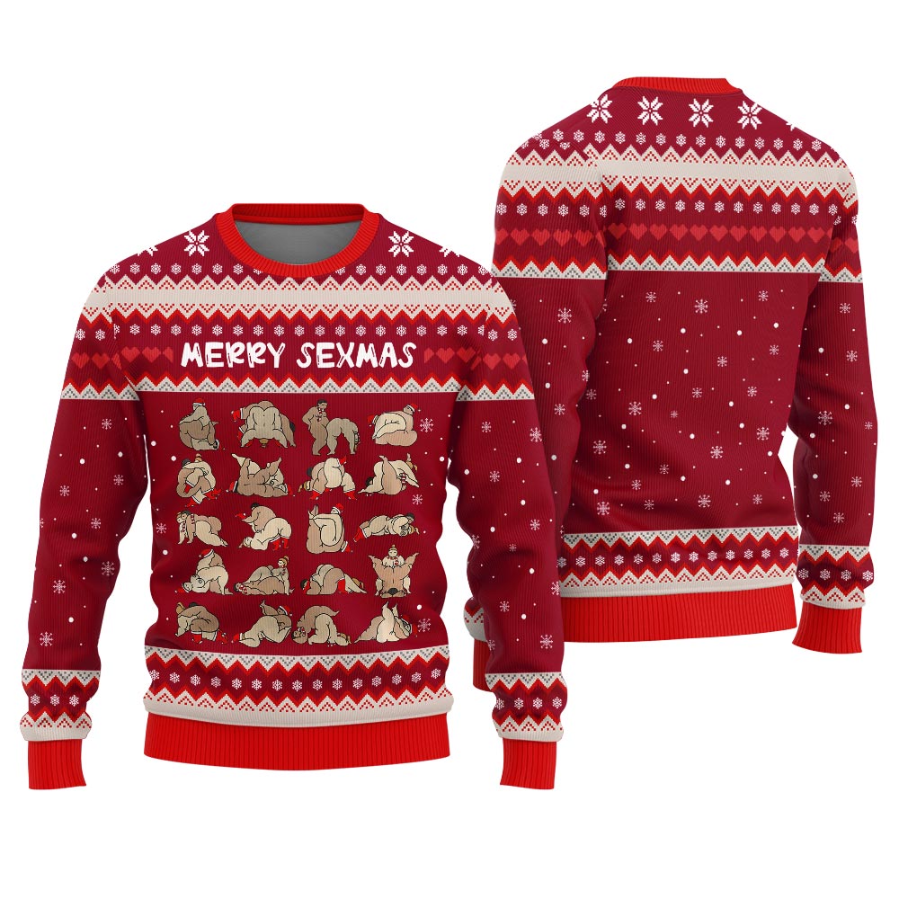 Merry Sexmas Naughty Ugly Christmas Sweater Adults