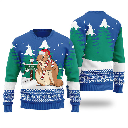 Merry Squirrelmas Men's Ugly Christmas Sweater
