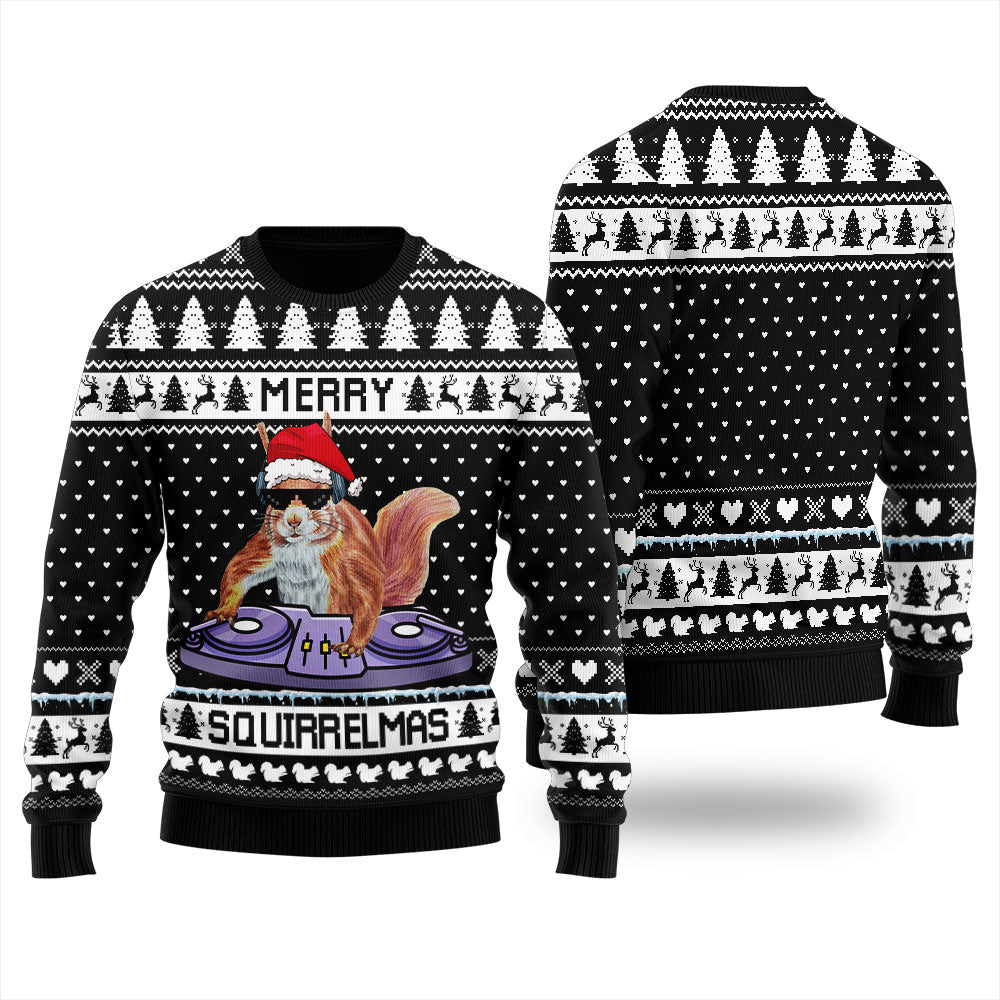 Merry Squirrelmas Ugly Christmas Sweater For Unisex