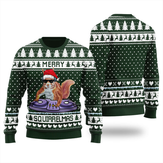 Merry Squirrelmas Ugly Christmas Sweater For Unisex