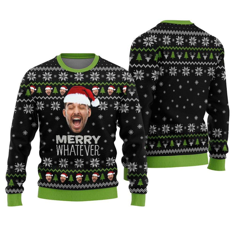 Merry Whatever Custom Holiday Sweater For Women