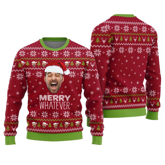 Merry Whatever Custom Holiday Sweater For Women