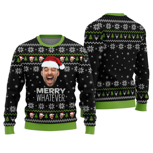 Merry Whatever Personalized Ugly Sweater For Men