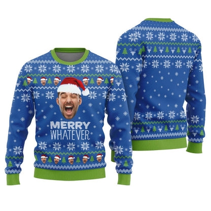 Merry Whatever Personalized Ugly Sweater For Men