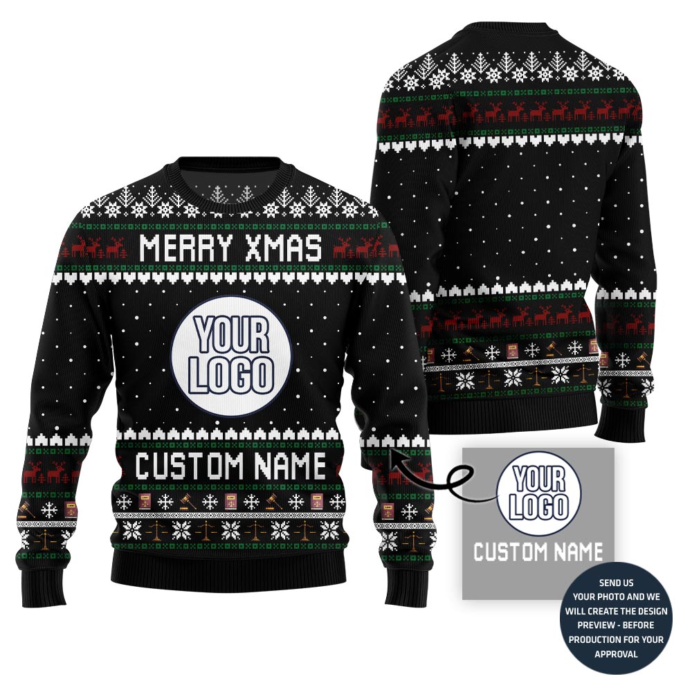 Merry Xmas Custom Logo Ugly Sweater