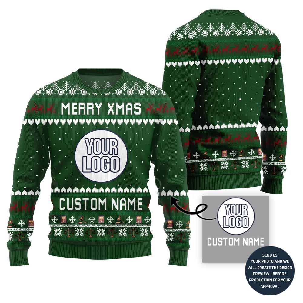 Merry Xmas Custom Logo Ugly Sweater