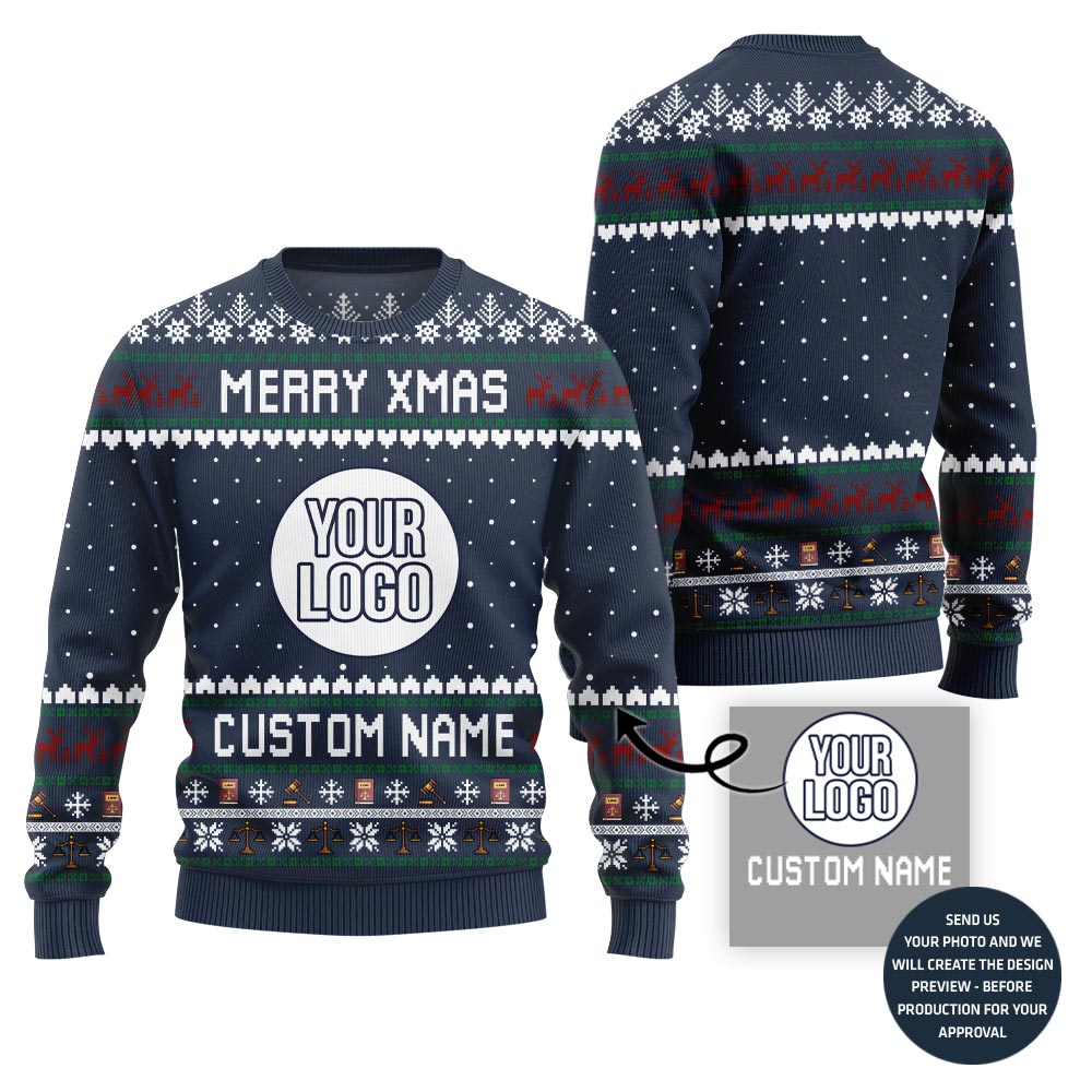 Merry Xmas Custom Logo Ugly Sweater