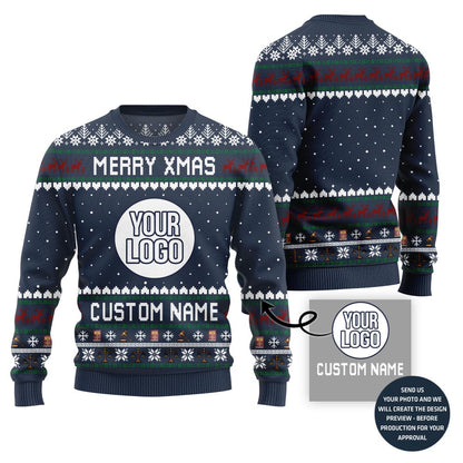 Merry Xmas Custom Logo Ugly Sweater