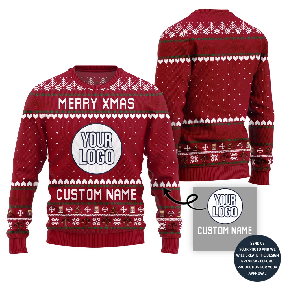 Merry Xmas Custom Logo Ugly Sweater
