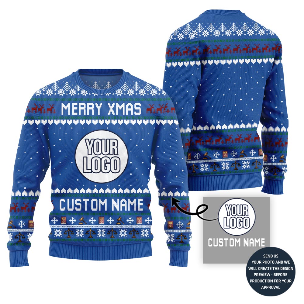 Merry Xmas Custom Logo Ugly Sweater