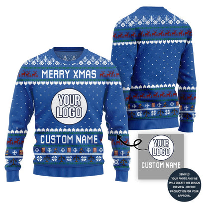 Merry Xmas Custom Logo Ugly Sweater