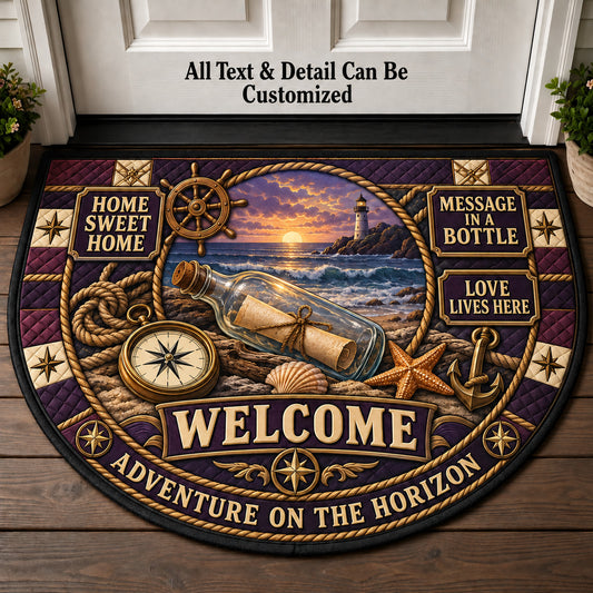 Message in a Bottle Personalized Half Round Mat | 5To9Vibe