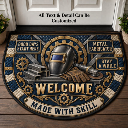 Metal Fabricator Personalized Half Round Mat | 5To9Vibe
