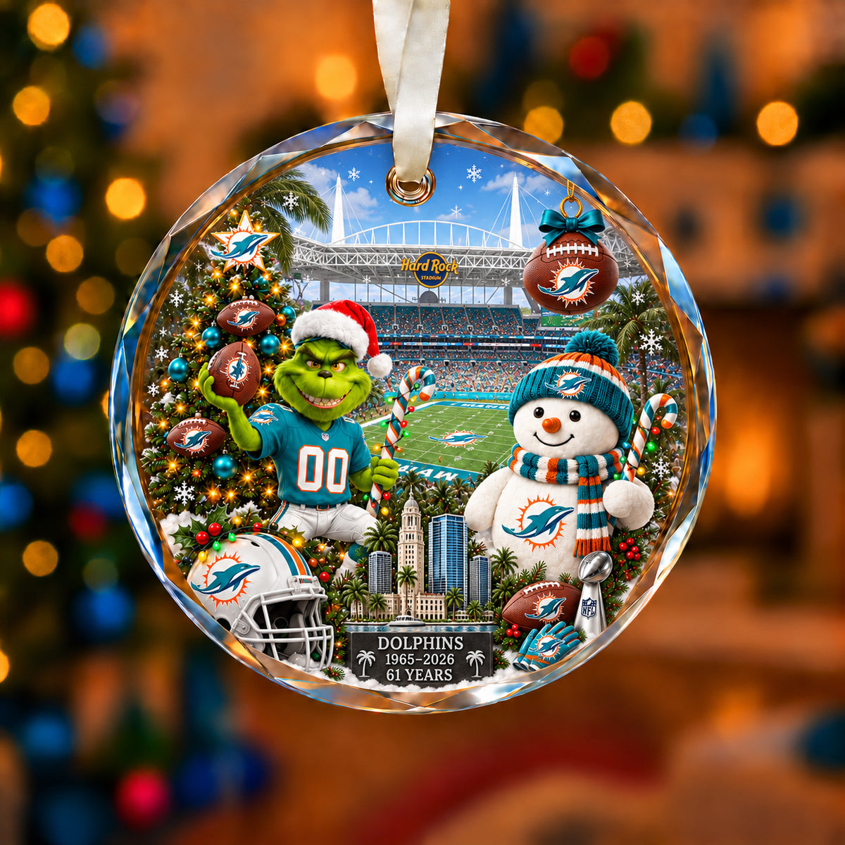 All Football Teams Christmas Vibe Snow Glass Ornament With Gift Box Trending - 5to9vibe
