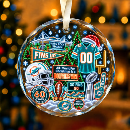 All Football Teams Christmas Neon Stadium Snow Glass Ornament With Gift Box - 5to9vibe