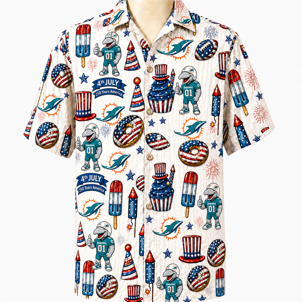 All Football Teams 4th July 250 Years Anniversary America Premium Unisex Hawaiian Shirt For Men and Women