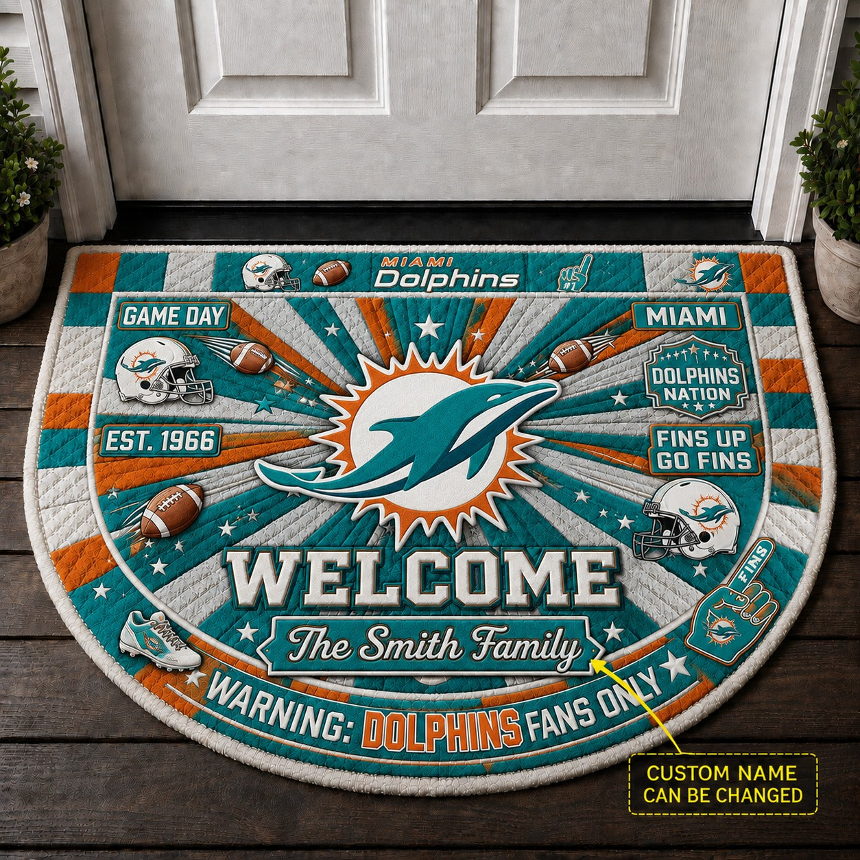 Official-Inspired Football Fan Custom Premium Welcome Mat – Personalized Doormat