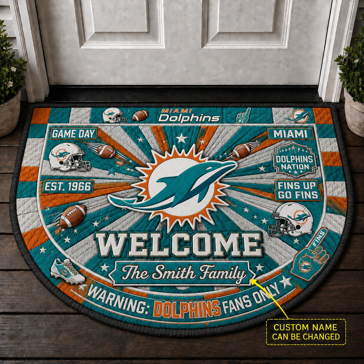 Official-Inspired Football Fan Custom Premium Welcome Mat – Personalized Doormat