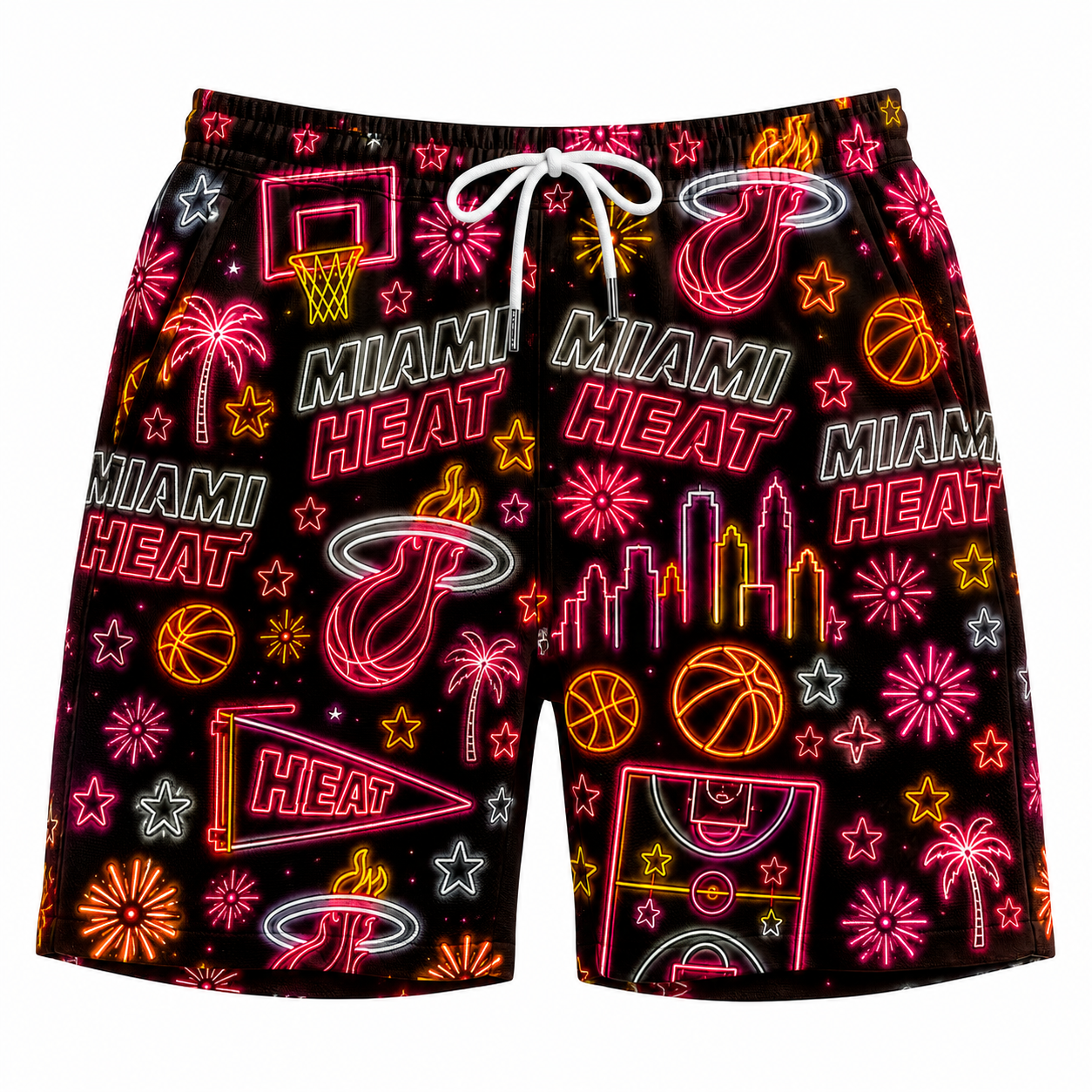 All Basketball Teams Neon Pattern Vibe Summer Party Button-Up Unisex Hawaiian Shirt For Men and Women