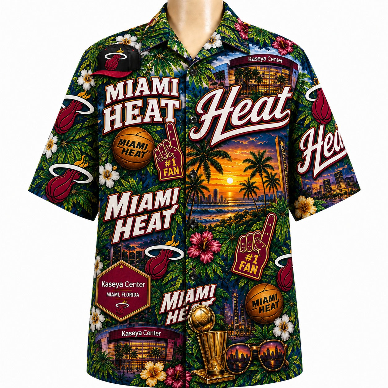 All Basketball Teams Tropical Sunset Paradise Pattern Vibe Summer Party Button-Up Unisex Hawaiian Shirt For Men and Women