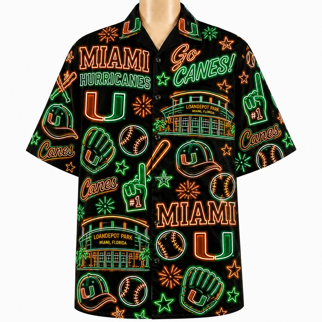 All College Basketball Teams Neon Viber Unisex Hawaiian Shirt For Men & Women