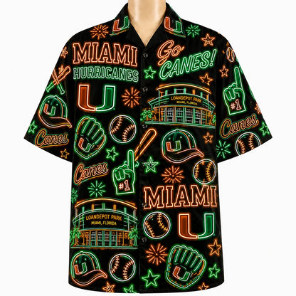 All College Basketball Teams Neon Viber Unisex Hawaiian Shirt For Men & Women