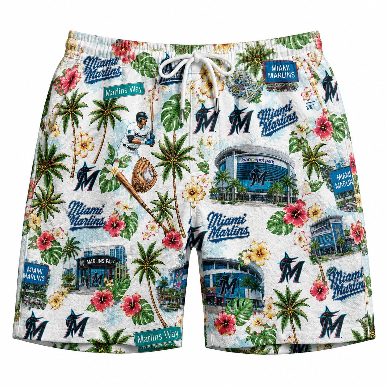 CC Baseball Teams Scenic Pattern Button-Up Unisex Hawaiian Shirt For Men and Women