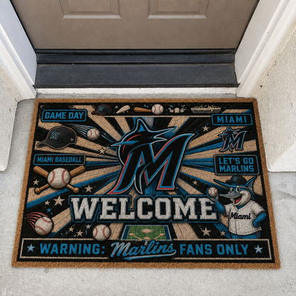 Baseball All Teams Welcome Coir Doormat Print Premium Welcome Mat – Personalized Baseball Coir Doormat