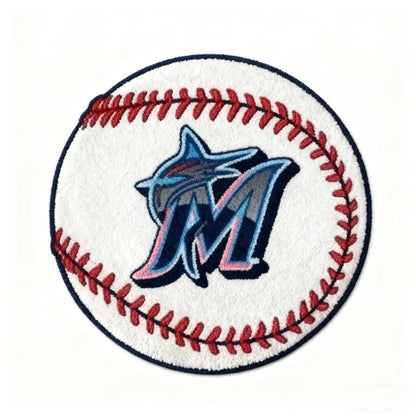 All Baseball Teams Baseball-Shaped Logo Baseball Fan Custom Quilted Print Premium Welcome Mat Washable Black Border – Personalized Baseball Doormat