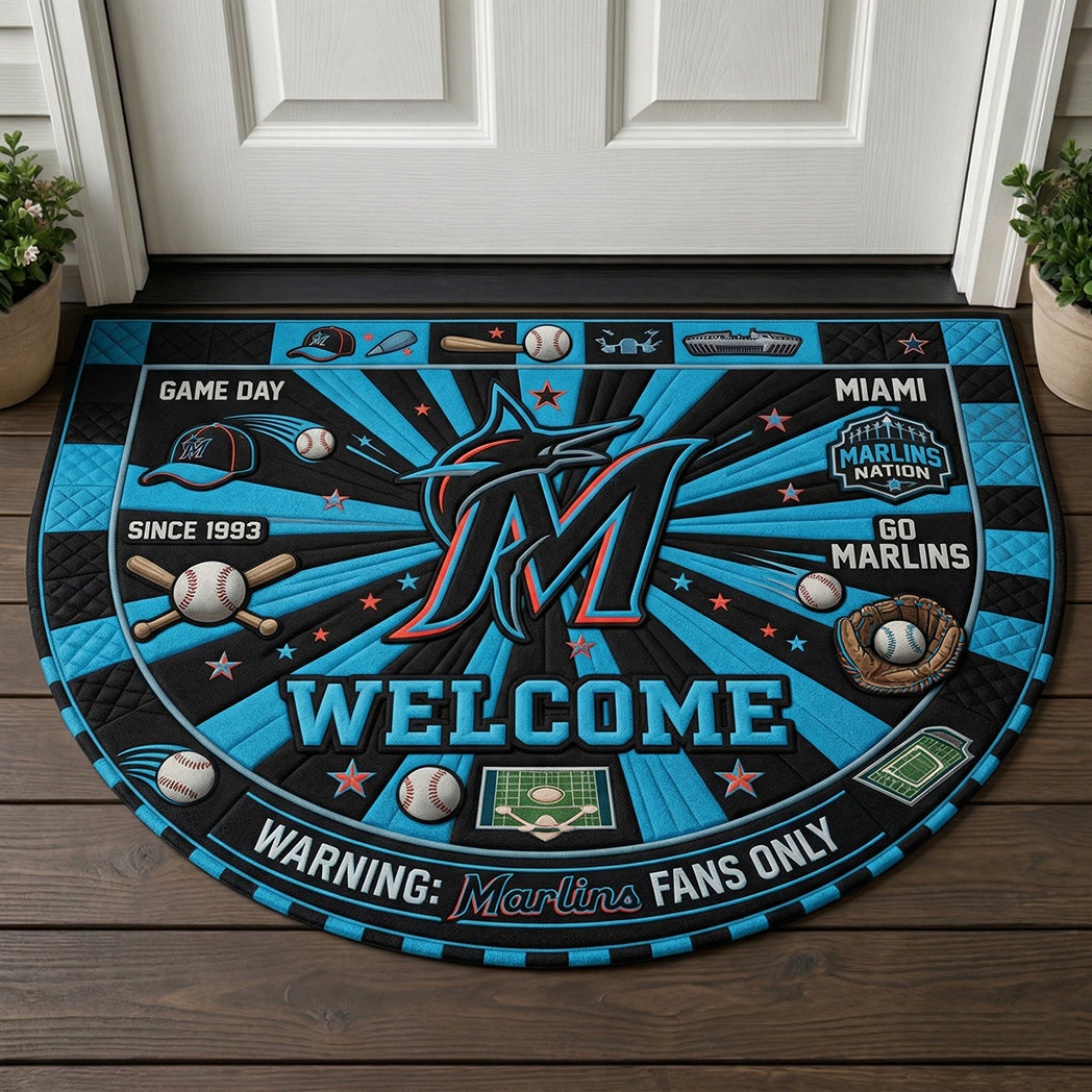 Baseball All Teams Custom Premium Welcome Mat – Personalized Baseball Doormat