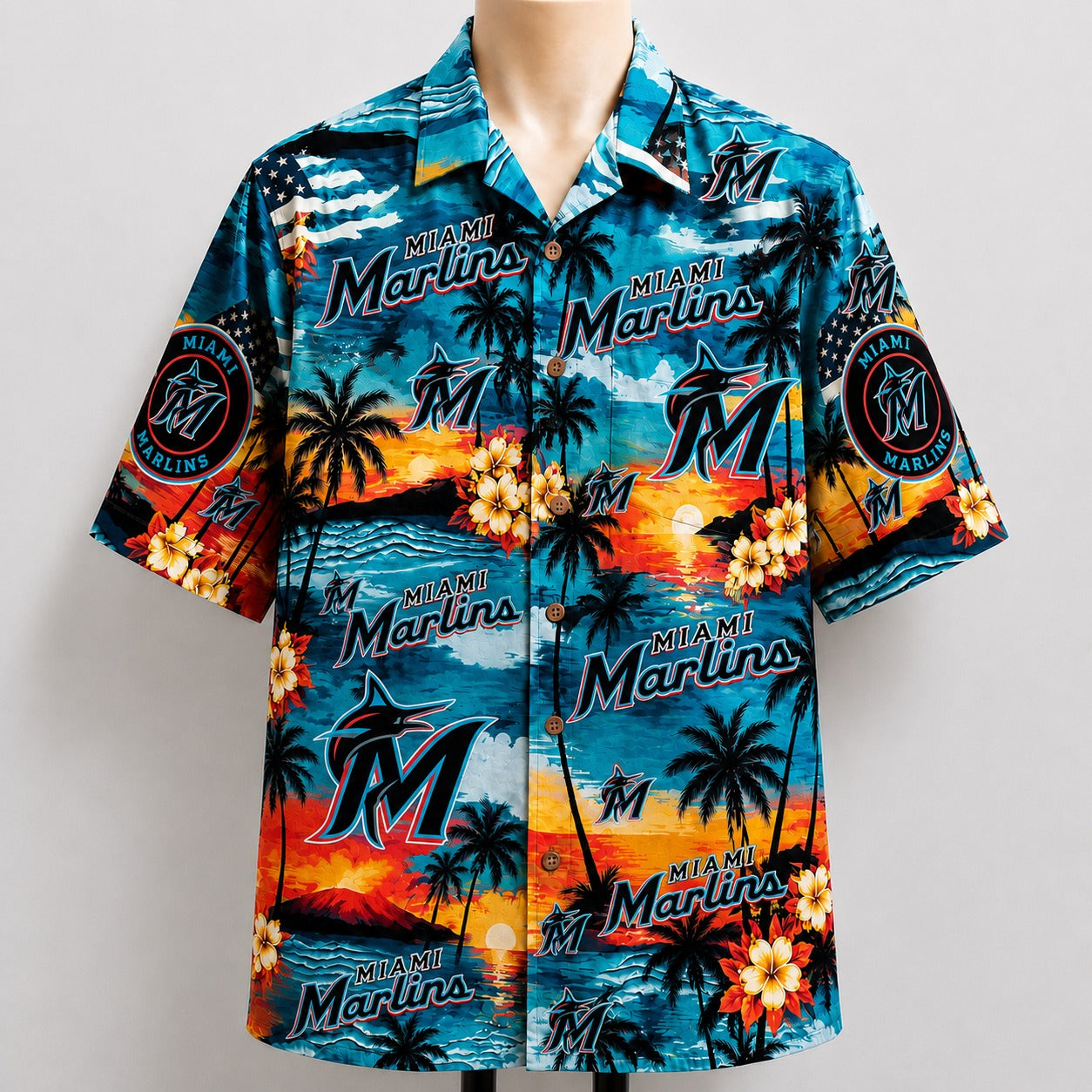 All Baseball Teams Sunset Paradise Button-Up Unisex Hawaiian Shirt For Men and Women