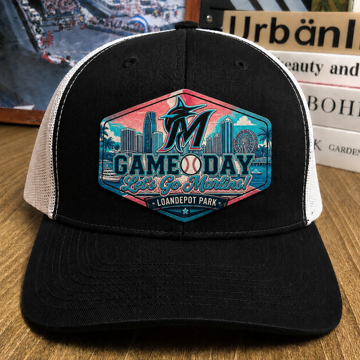 All Teams Baseball Game Day Leather Patch Premium Mesh Snap Back Cap | Trucker Cap