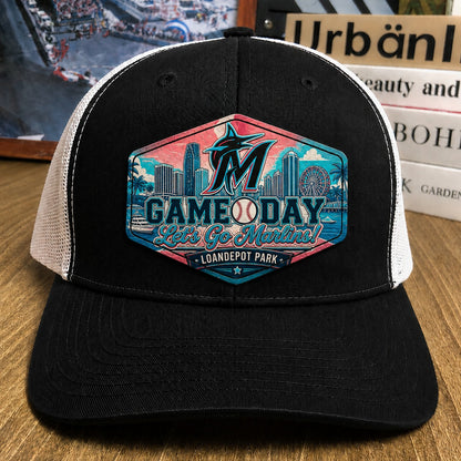 All Teams Baseball Game Day Leather Patch Premium Mesh Snap Back Cap | Trucker Cap