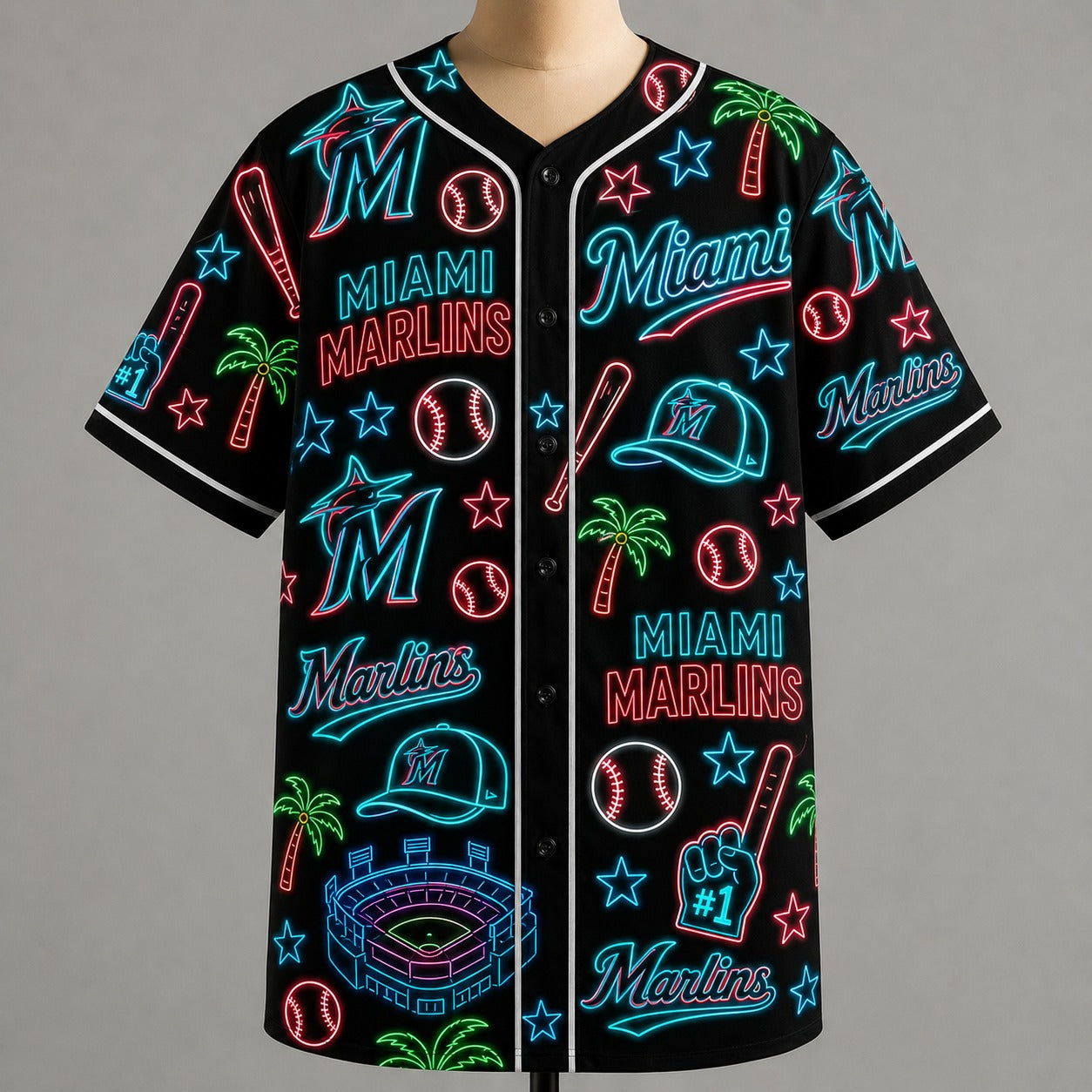 All Baseball Jersey Teams Neon Pattern Vibe Summer Party Baseball Jersey For Men and Women